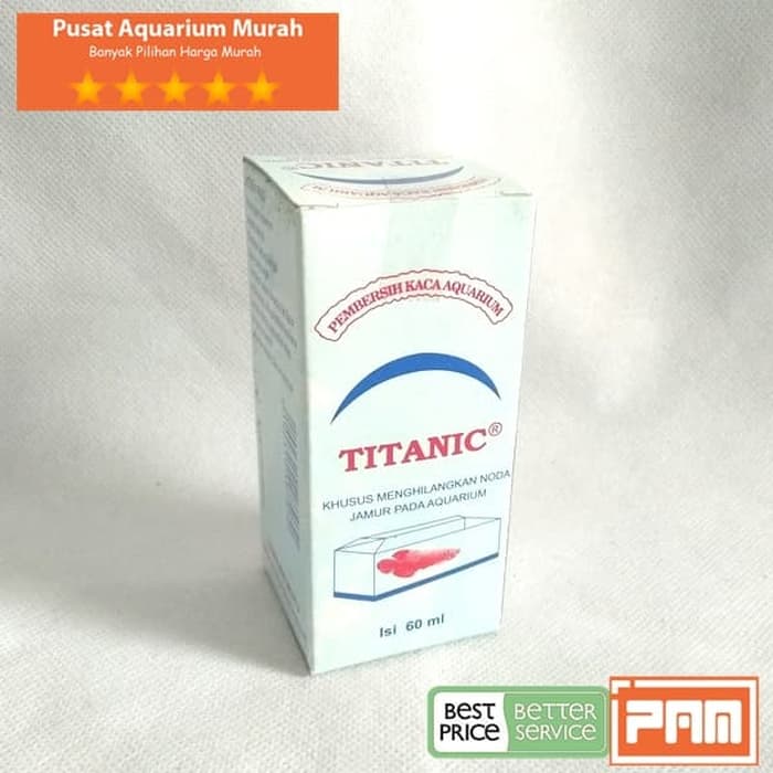  OBAT  PEMBERSIH KACA  AQUARIUM TITANIC 60 ML NODA JAMUR 