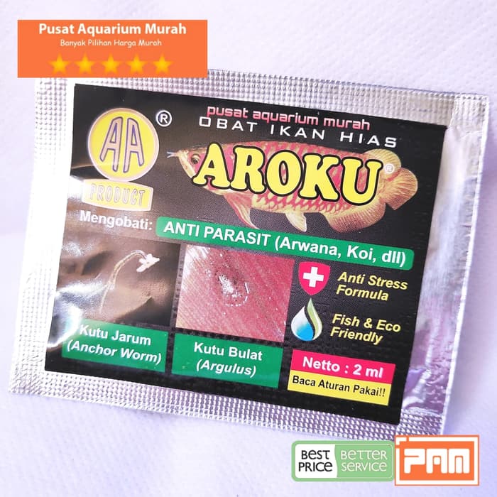 Obat Ikan Arowana Koi Aroku Anti Parasit Kutu Jarum Kutu Bulat 5